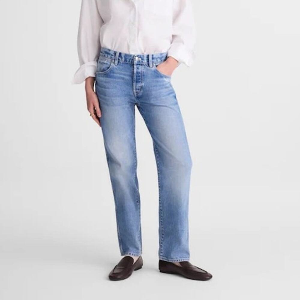 Madewell The Dean Easy Straight Jean Light Lapis Wash Rigid Size 33